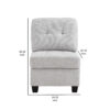 150220266991e2ef43a95.jpeg Seh Armless Modular Sofa Chair with Plush Cushions, Soft Light Gray Fabric