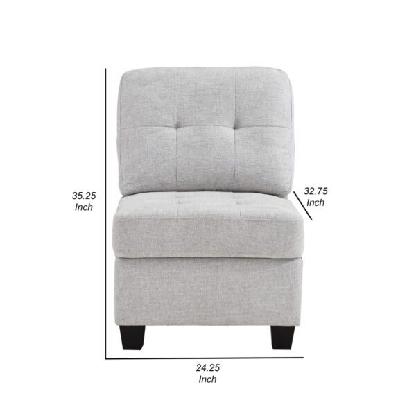 150220266991e2ef43a95.jpeg Seh Armless Modular Sofa Chair with Plush Cushions, Soft Light Gray Fabric