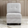 150220266991e2f12a765.jpeg Seh Armless Modular Sofa Chair with Plush Cushions, Soft Light Gray Fabric