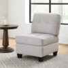 150220266991e2f2c6869.jpeg Seh Armless Modular Sofa Chair with Plush Cushions, Soft Light Gray Fabric
