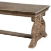 Gia Coffee Table, 52 Inch Rectangular Top, Carved Details, Brown Solid Wood
