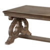 Gia Coffee Table, 52 Inch Rectangular Top, Carved Details, Brown Solid Wood
