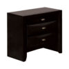 150220266991e303193c6.jpeg Simo Nightstand, Spacious Top, Metal Knobs, 3 Drawers, Black Solid Wood