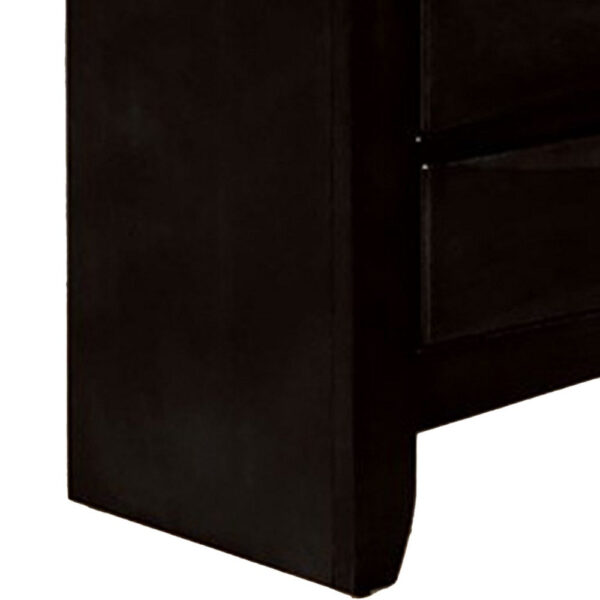 150220266991e307949c8.jpeg Simo Nightstand, Spacious Top, Metal Knobs, 3 Drawers, Black Solid Wood