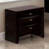 150220266991e30c6f0be.jpeg Simo Nightstand, Spacious Top, Metal Knobs, 3 Drawers, Black Solid Wood