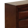 Simo Nightstand, Spacious Top, Nickel, 3 Drawers, Cherry Brown Solid Wood
