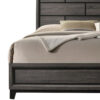 Erica King Size Bed, Gray and Black Wood Finish, Panel Style Headboard