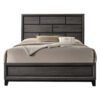 Erica Twin Size Bed, Gray and Black Wood Finish, Panel Style Headboard
