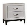 150220266991e35850830.jpeg Erica Nightstand, 2 Drawers, White Wood Finished Frame, Metal Handles