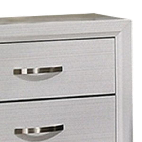 150220266991e359e8535.jpeg Erica Nightstand, 2 Drawers, White Wood Finished Frame, Metal Handles