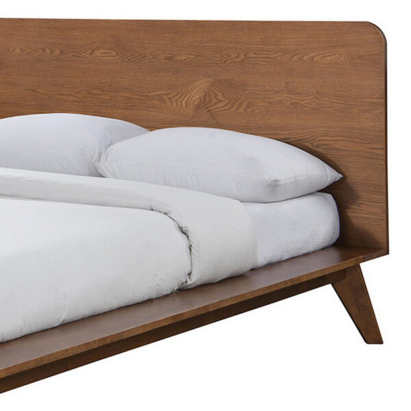 150220266991e3705fb8f.jpeg Stacy Queen Size Platform Bed, Panel Headboard, Walnut Brown Solid Wood