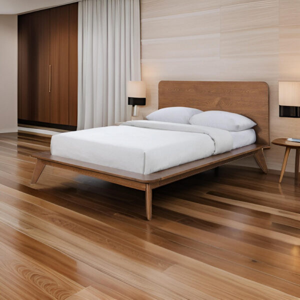 150220266991e376a5887.jpeg Stacy Queen Size Platform Bed, Panel Headboard, Walnut Brown Solid Wood