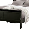 Ryla Full Size Bed, Sleigh Panel Headboard and Footboard, Black Solid Wood