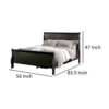 Ryla Full Size Bed, Sleigh Panel Headboard and Footboard, Black Solid Wood