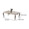 Roche Coffee Table, 53 Inch, Classical Cabriole Legs, Champagne Gold Wood