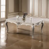 Roche Coffee Table, 53 Inch, Classical Cabriole Legs, Champagne Gold Wood