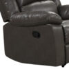 150220266991e3ea2ac22.jpeg Lizzy Manual Glider Recliner Chair, Pillow Arms, Solid Wood, Gray Leather