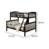 Bruke Twin/Full Size Bunk Bed with Ladder, Slatted Brown Solid Hardwood