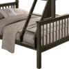 150220266991e3fec560b.jpeg Bruke Twin/Full Size Bunk Bed with Ladder, Slatted Gray Solid Hardwood