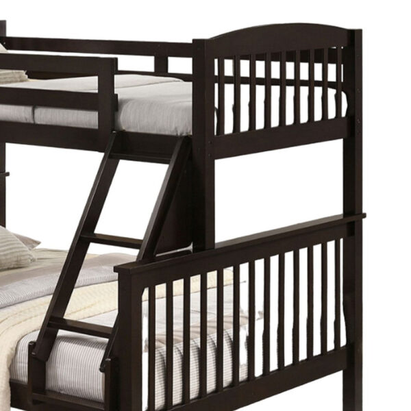 150220266991e40949e27.jpeg Bruke Twin/Full Bunk Bed with Ladder, Slatted Cherry Brown Solid Hardwood