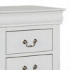 Ryla Nightstand, 2 Drawers, Classic White Solid Wood, Nickel Metal Handles
