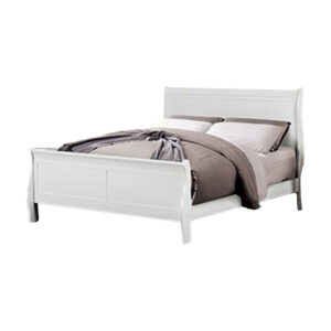 Ryla Full Size Bed, Sleek Modern Panel Headboard Design, White Solid Wood
