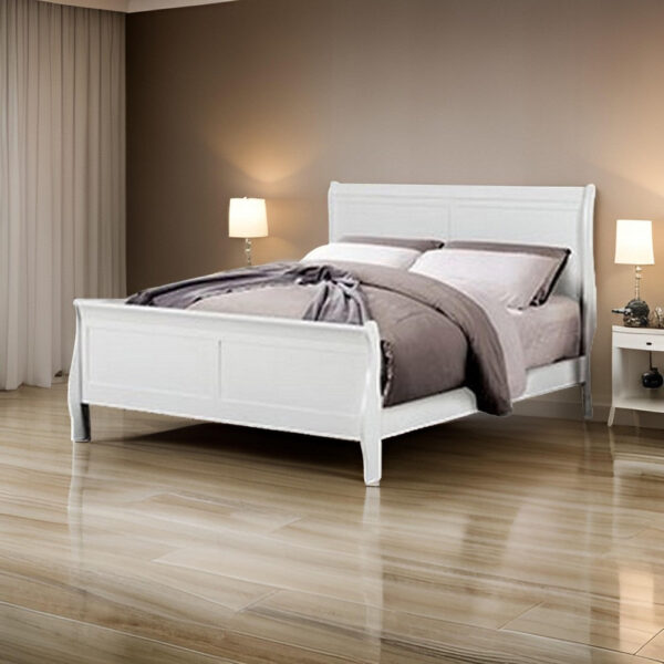 150220266991e4326772e.jpeg Ryla Twin Size Bed, Sleek Modern Panel Headboard Design, White Solid Wood