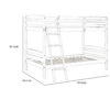 Hina Twin Bunk Bed, Angled Ladder, Sturdy Slat Design, Gray Solid Wood