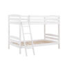 Hina Twin Bunk Bed, Angled Ladder, Sturdy Slat Design, White Solid Wood