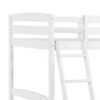 Hina Twin Bunk Bed, Angled Ladder, Sturdy Slat Design, White Solid Wood