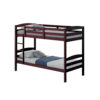 Sifa Twin Bunk Bed, Convenient Ladder, Arch Slat Design, Espresso Brown