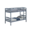 Sifa Twin Bunk Bed, Convenient Ladder, Arch Slat Design, Gray Solid Wood