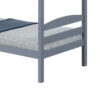Sifa Twin Bunk Bed, Convenient Ladder, Arch Slat Design, Gray Solid Wood