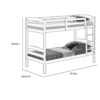 Sifa Twin Bunk Bed, Convenient Ladder, Arch Slat Design, Gray Solid Wood