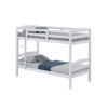 Sifa Twin Bunk Bed, Convenient Ladder, Arch Slat Design, White Solid Wood
