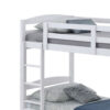 Sifa Twin Bunk Bed, Convenient Ladder, Arch Slat Design, White Solid Wood