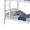 Sifa Twin Bunk Bed, Convenient Ladder, Arch Slat Design, White Solid Wood