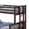Veran Twin Over Full Bunk Bed, Trundle and 3 Drawers, Dark Brown Solid Wood