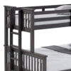 Veran Twin Over Full Bunk Bed, Trundle and 3 Drawers, Dark Gray Solid Wood