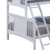 Ricky Twin Over Full Bunk Bed, Angled Ladder, Classic White Solid Hardwood