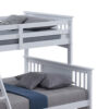 Ricky Twin Over Full Bunk Bed, Angled Ladder, Classic White Solid Hardwood