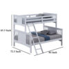 Ricky Twin Over Full Bunk Bed, Angled Ladder, Classic White Solid Hardwood