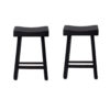 150220266991e4fd7fdcf.jpeg Bianca Counter Stool Set of 2, Saddle Seat, Farmhouses Black Solid Wood