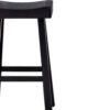 Bianca Barstool Set of 2, Saddle Seat, Farmhouses Style Black Solid Wood