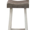 Bianca Barstool Set of 2, Dark Gray Saddle Seat, White Solid Wood