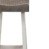 Bianca Barstool Set of 2, Dark Gray Saddle Seat, White Solid Wood