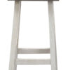 Bianca Barstool Set of 2, Dark Gray Saddle Seat, White Solid Wood