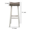 Bianca Barstool Set of 2, Dark Gray Saddle Seat, White Solid Wood