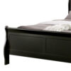 Ryla Twin Size Bed, Classic Sleigh Panel Headboard, Black Solid Wood