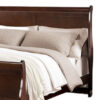 Ryla Full Size Bed, Sleigh Panel Headboard, Dark Cherry Brown Solid Wood